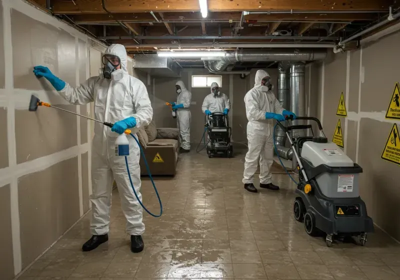 Basement Moisture Removal and Structural Drying process in Willow Valley, AZ